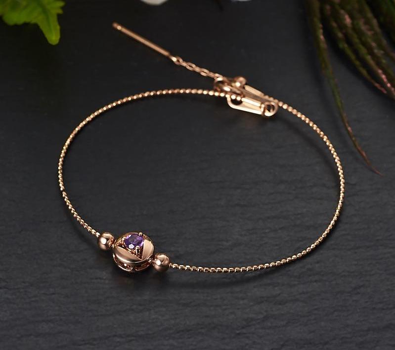 Rose Gold Bracelets Natural Amethyst Bracelet
