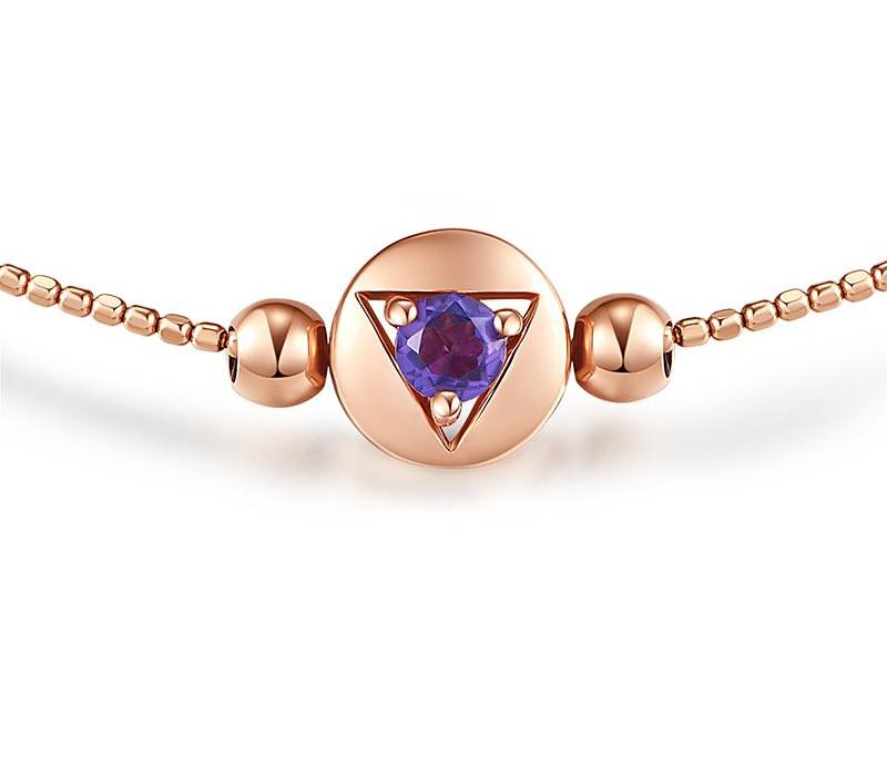 Rose Gold Bracelets Natural Amethyst Bracelet
