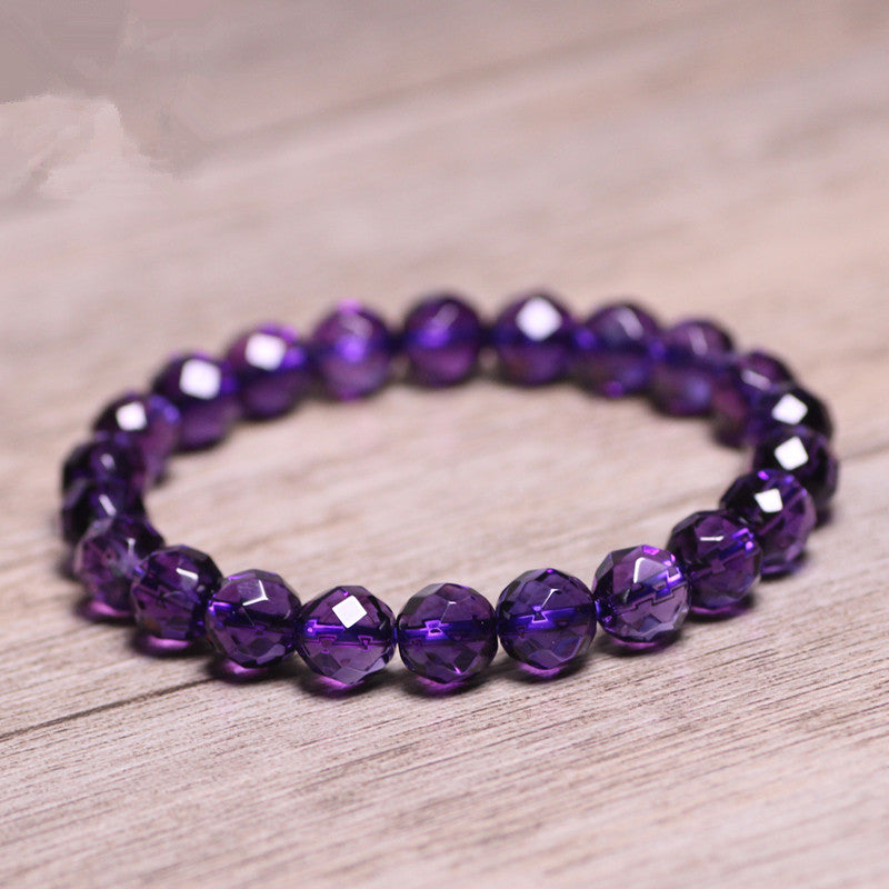 Brazil Amethyst Facet Purple Crystal Bracelet