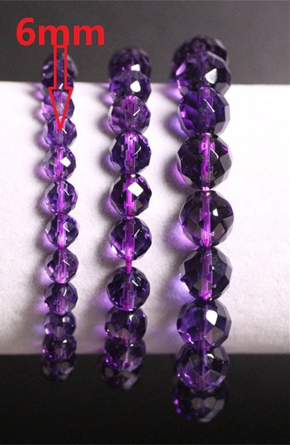 Brazil Amethyst Facet Purple Crystal Bracelet