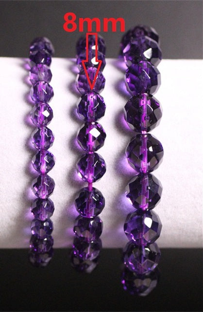 Brazil Amethyst Facet Purple Crystal Bracelet