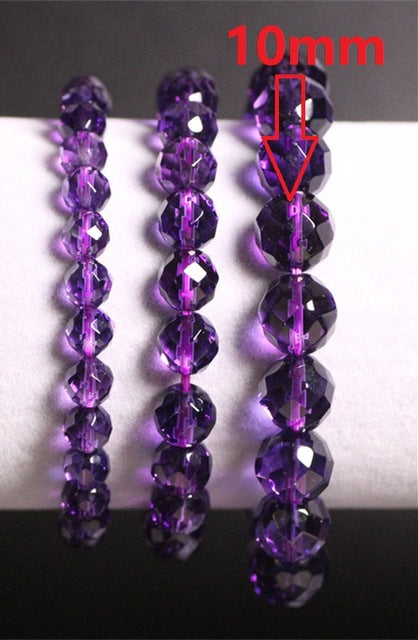 Brazil Amethyst Facet Purple Crystal Bracelet