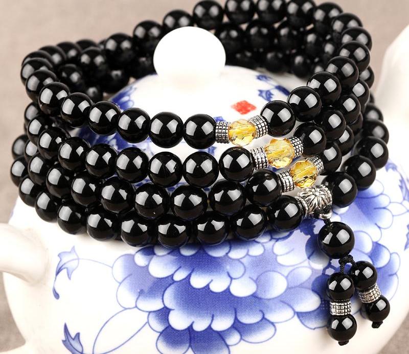 Black tourmaline lovers lucky bracelets fashion