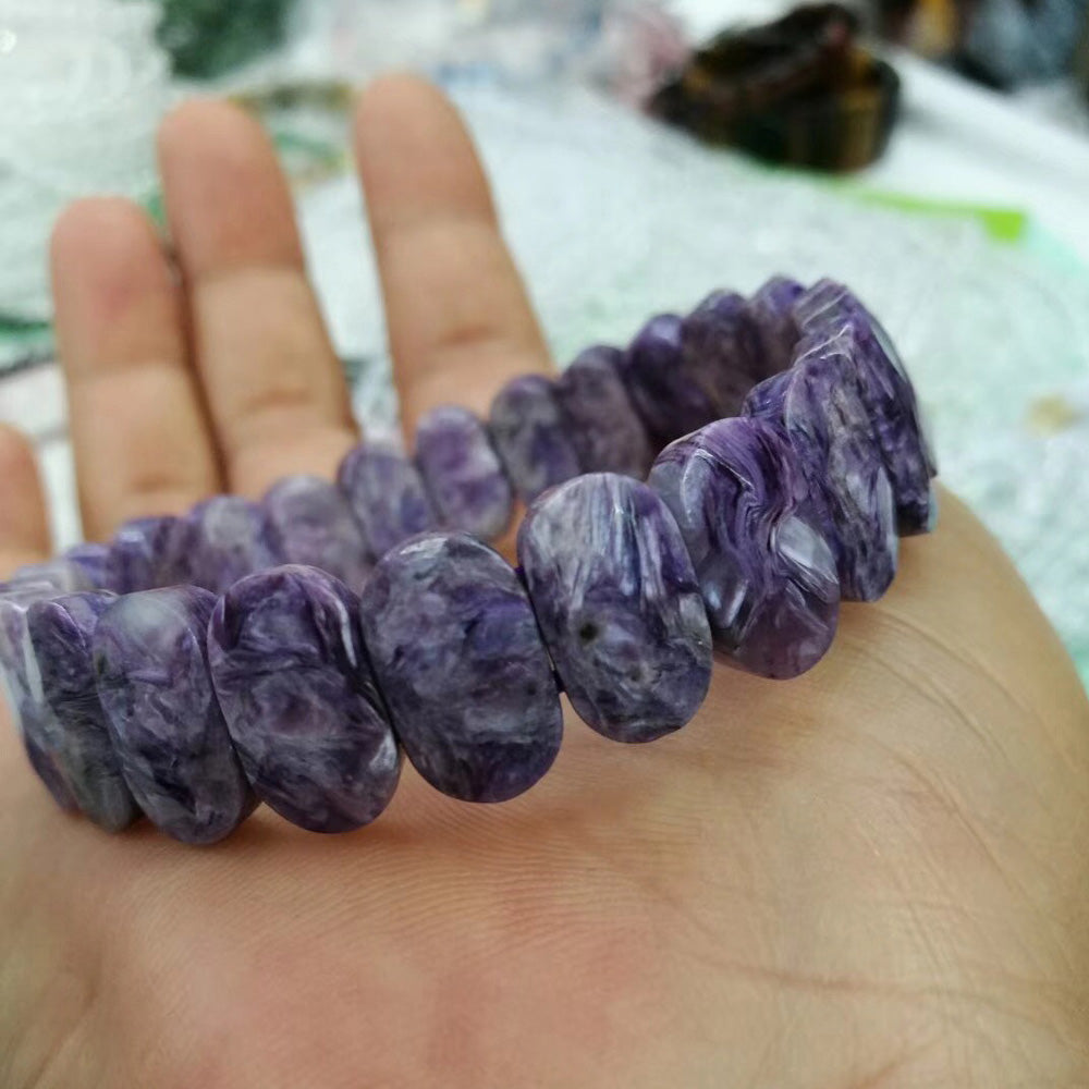 Natural charoite stone beads bracelet natural stone
