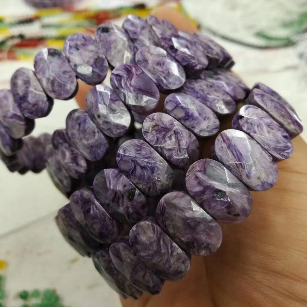 Natural charoite stone beads bracelet natural stone