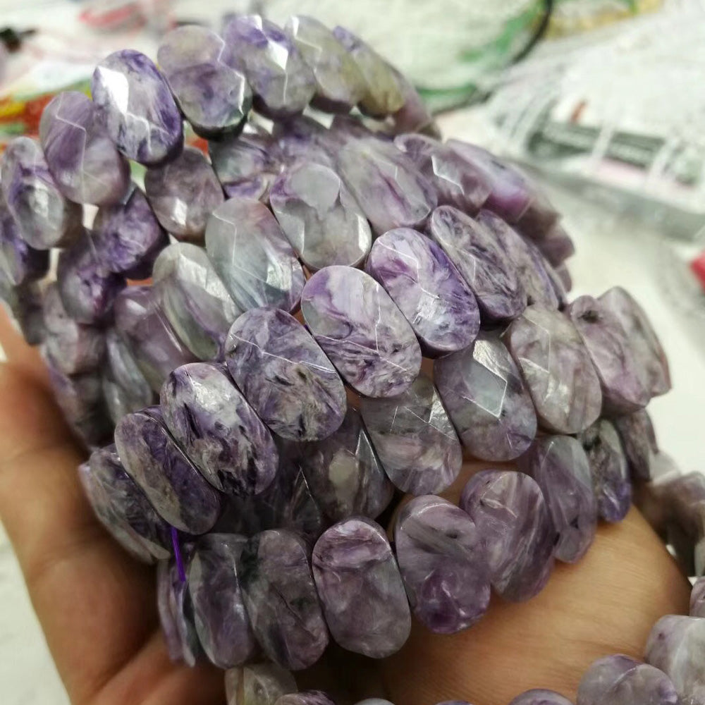 Natural charoite stone beads bracelet natural stone