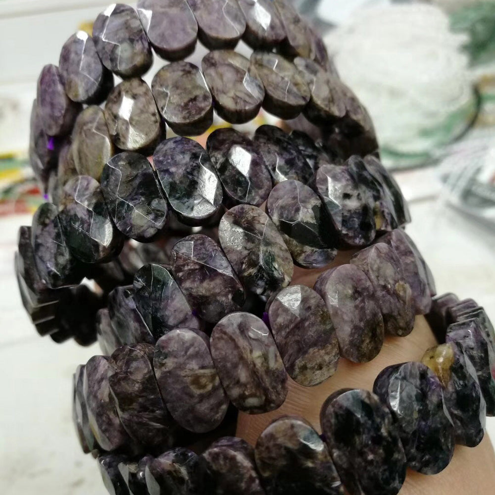 Natural charoite stone beads bracelet natural stone