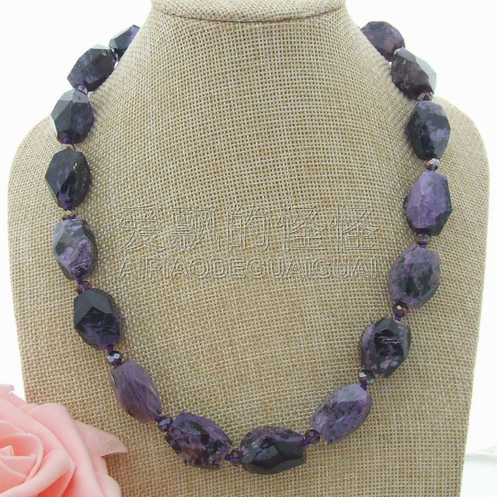 Purple Charoite Nugget Necklace