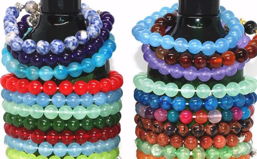 Natural Stone Beads Bracelet Charm Geometry