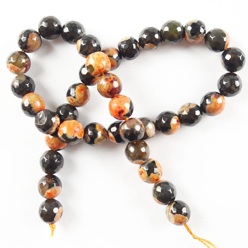 Orange Fire Agates Round Loose Bead