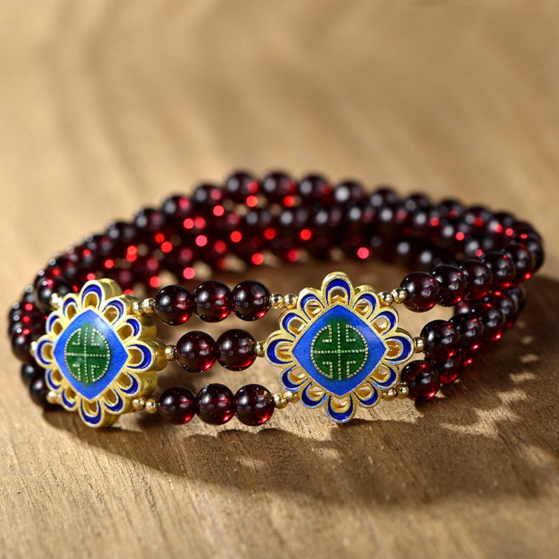 Pure Handmade Bracelet Natural Garnet Beads