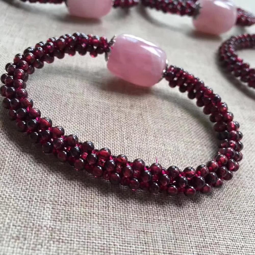 red garnet round  and pink green  bracelet  wholesale beads