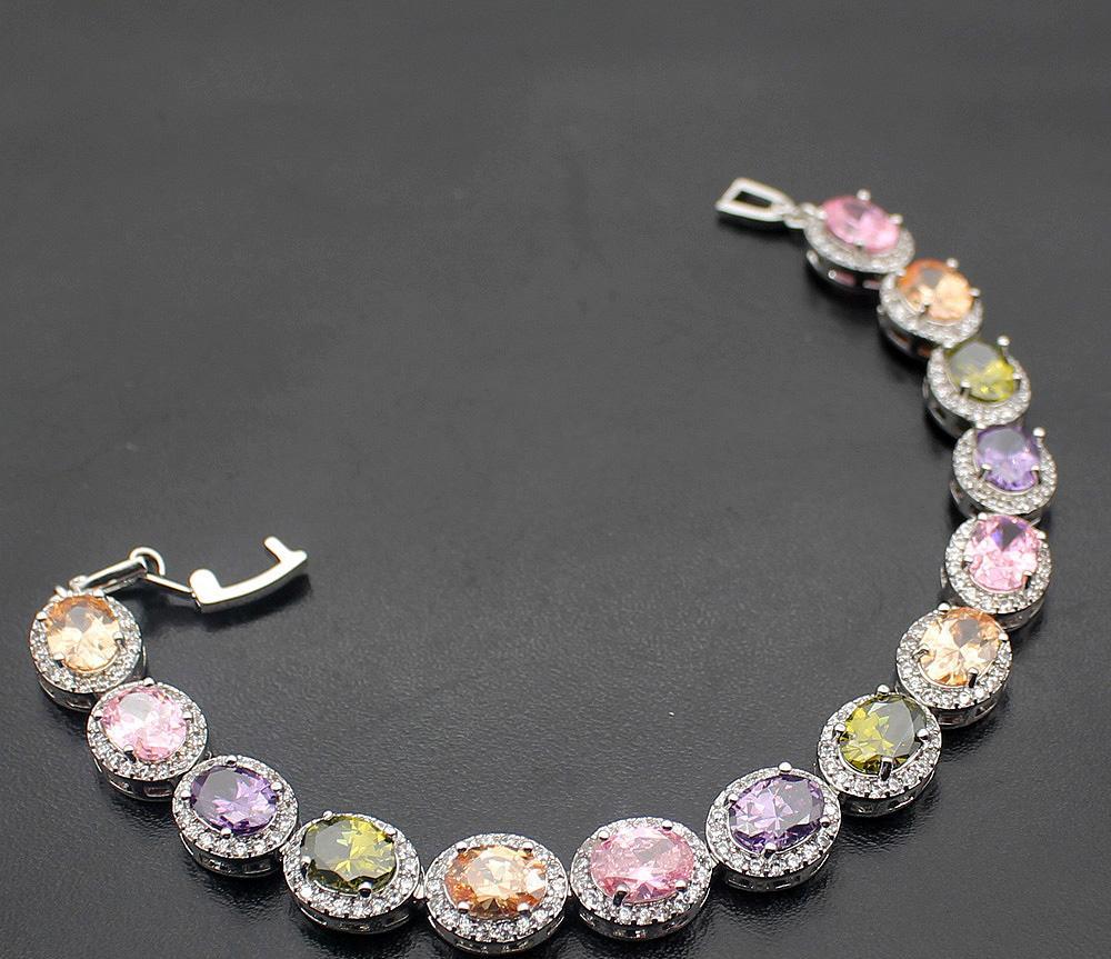 Morganite Peridot Kunzite Silver Bracelets
