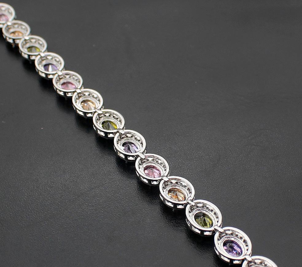Morganite Peridot Kunzite Silver Bracelets
