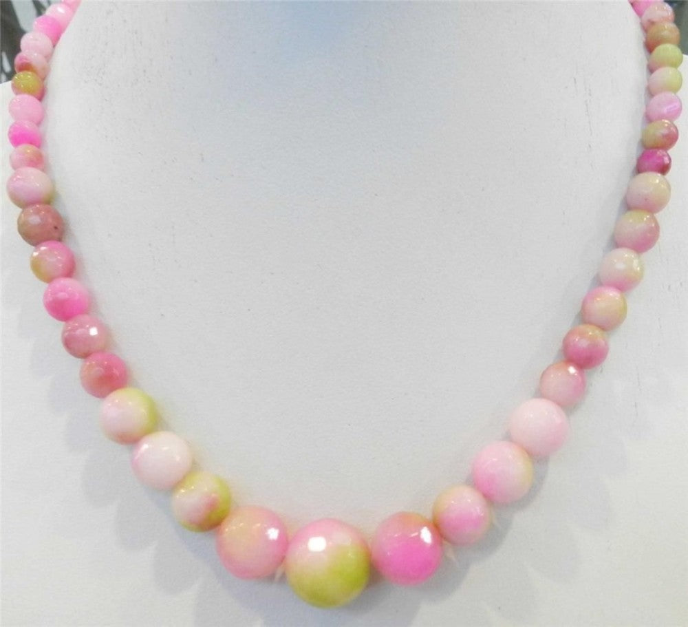 Kunzite Round Beads Necklace Hand Made Jewelry
