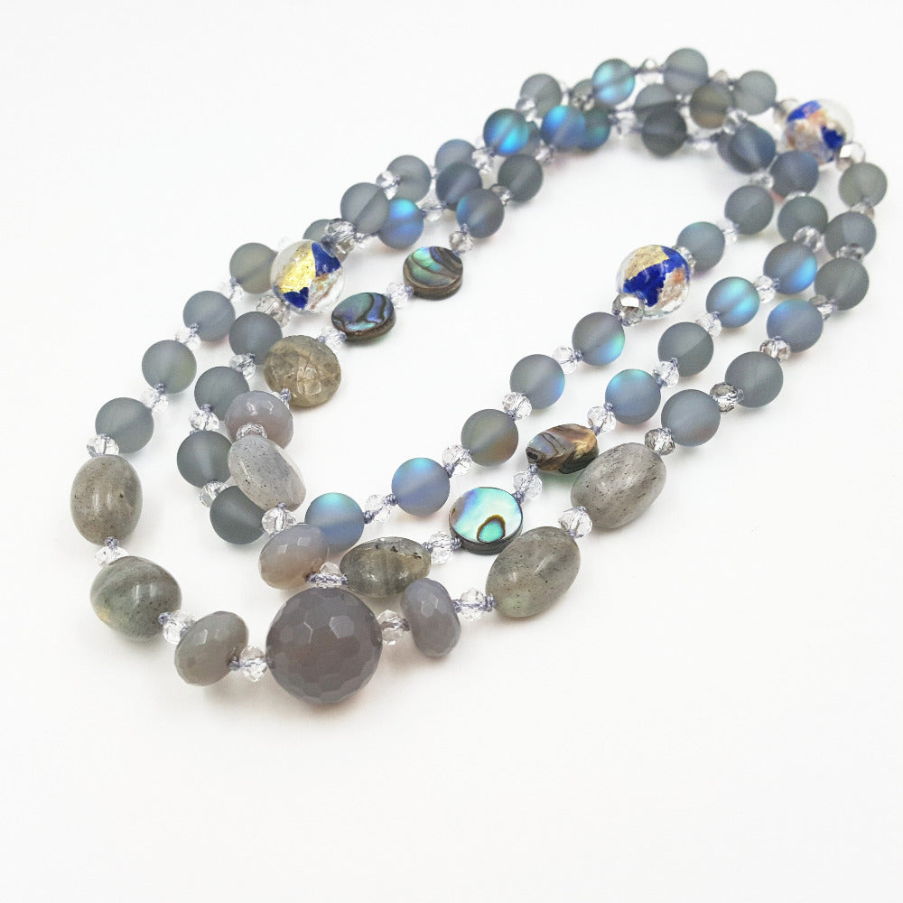 Light Crystal Agates Labradorite Necklace