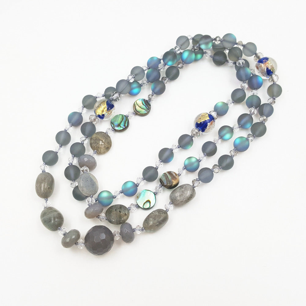Light Crystal Agates Labradorite Necklace