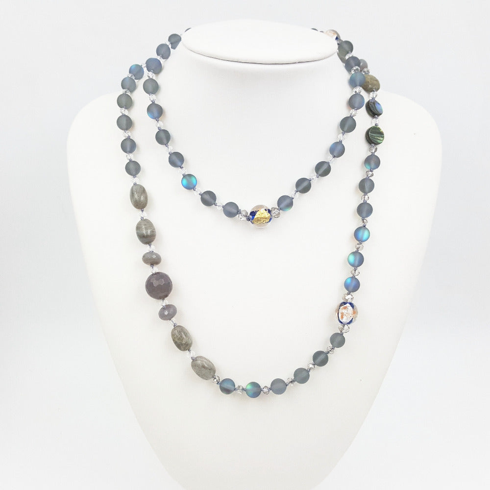 Light Crystal Agates Labradorite Necklace