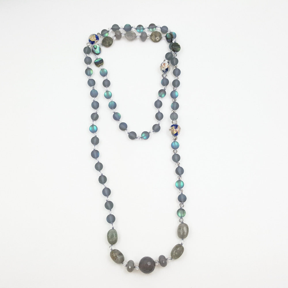 Light Crystal Agates Labradorite Necklace