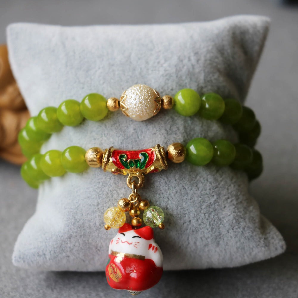 Treasure Cat Pendant Jewelry Bracelet