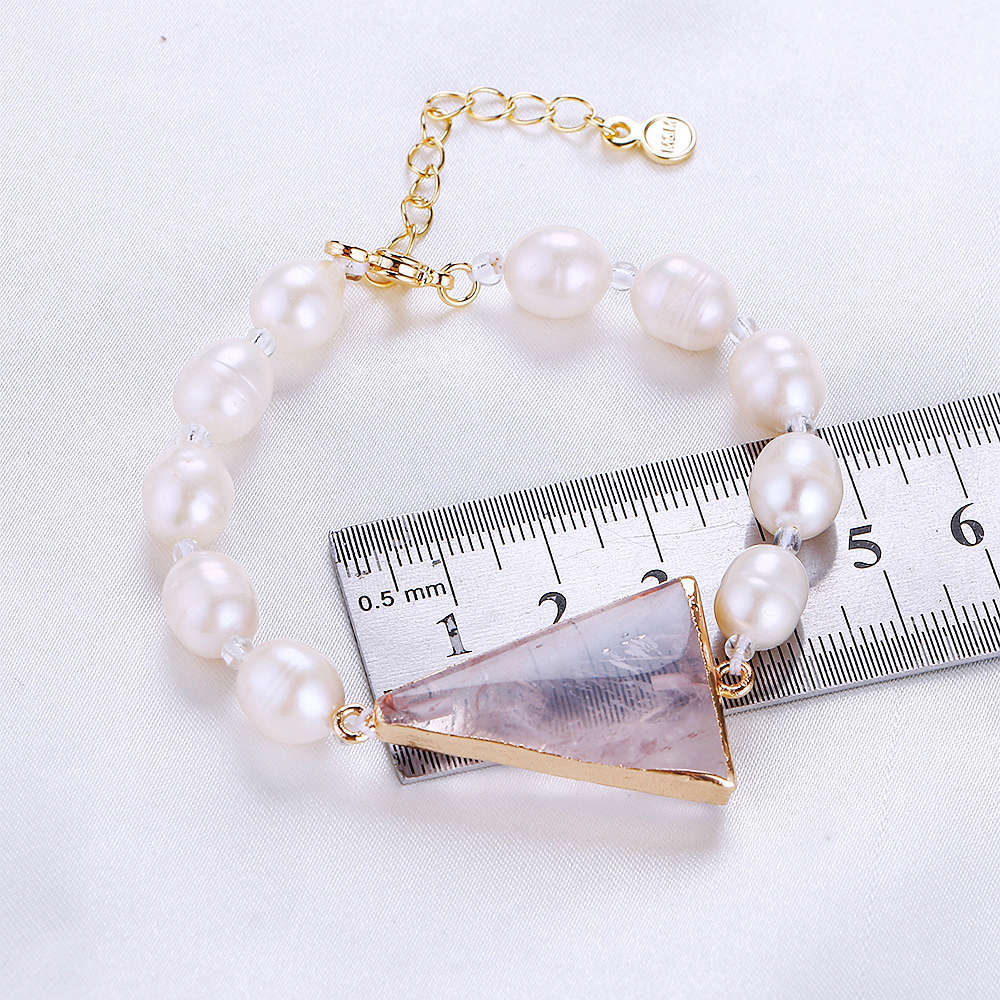 Freshwater Pearl Bracelet Rose Quartz Jewelry