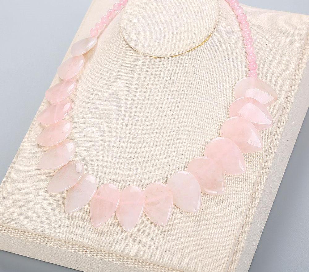 Natural Stone Leaf Pendant Flower Jewelry