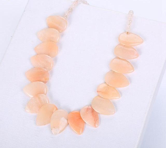 Natural Stone Leaf Pendant Flower Jewelry