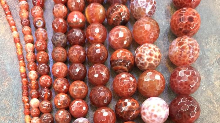 Hot Sale Round Fire Agates Loose Beads