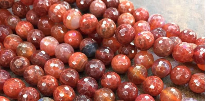 Hot Sale Round Fire Agates Loose Beads