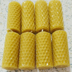 8 Pieces/lot Handmade Rolled Beeswax Candle