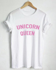 Women T shirt Unicorn Queen Pink Letters Print Cotton Casual Funny Shirt For Lady