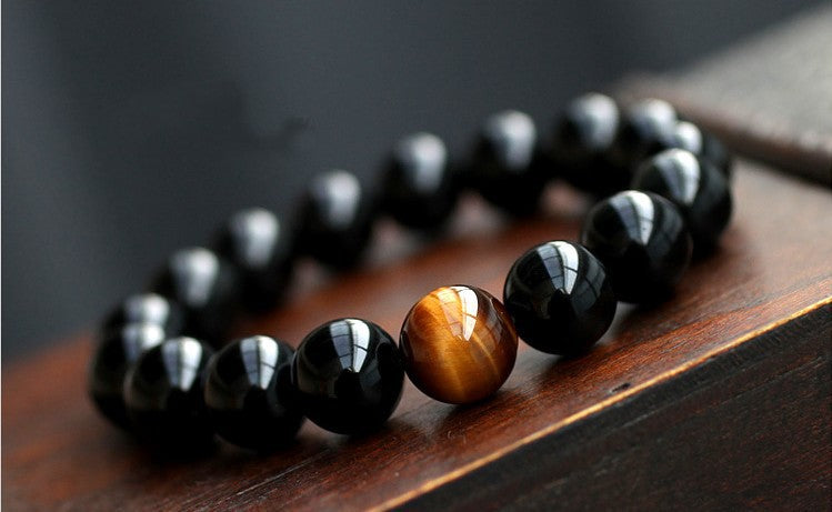 Natural Black Onyx Stone Beads Men Jewelry