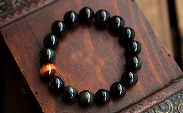 Natural Black Onyx Stone Beads Men Jewelry
