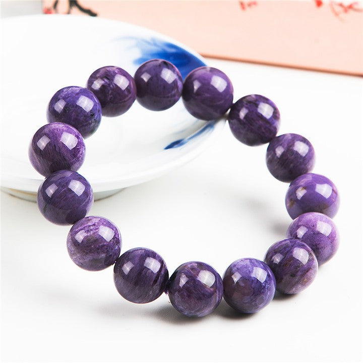 14mm Natural Charoite Gems Stone Purple Round Bead