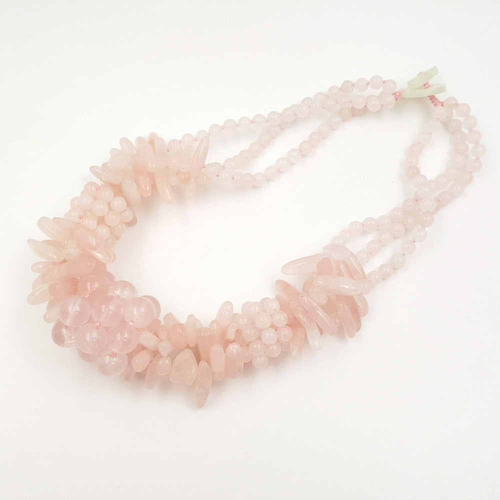 Rose Quartz beads Handmade Necklace