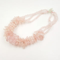 Rose Quartz beads Handmade Necklace