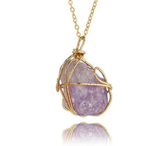 Wrapped Natural Amethysts Clear Quartz Rose