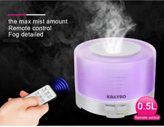 500ml Remote Control Ultrasonic Air Aroma Humidifier With 7 Color Diffuser