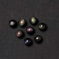 Natural Obsidian Rainbow Eye Transfer Good Luck Bead Pendant