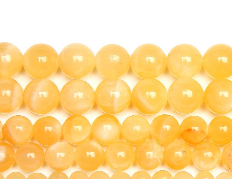 Natural Stone Yellow Jaspers Round Beads