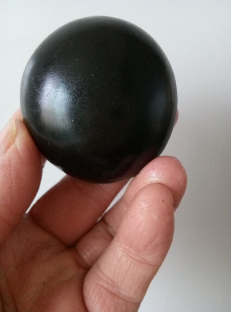 Black Tourmaline Crystal Pocket Palm Stone