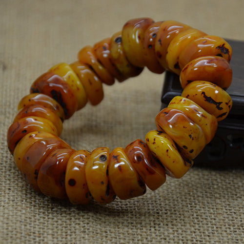 Blue Bracelet 108 Pure Natural Beeswax Amber