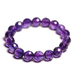 Brazil Amethyst Facet Purple Crystal Bracelet