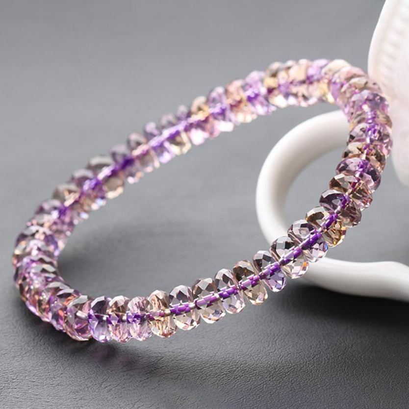 Crystal Amethyst Bracelet Femme Corner Cut Jewelry