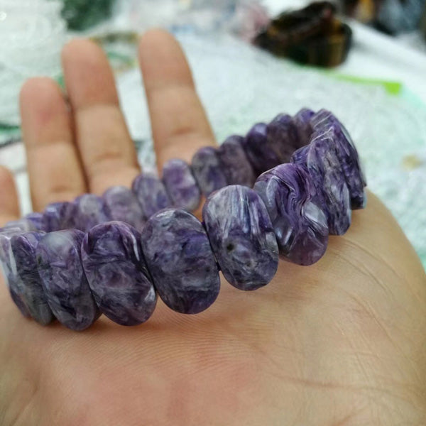 Natural charoite stone beads bracelet natural stone